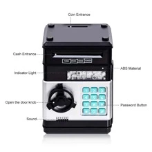 1pc Plastic Money Bank, Modern Black Money Saving Box For Kids