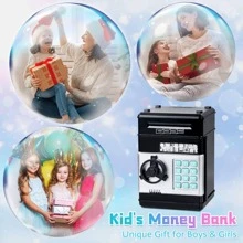 1pc Plastic Money Bank, Modern Black Money Saving Box For Kids