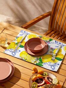 1入組檸檬圖案餐墊 - 彩色 - 查看 2