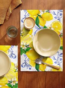 1入組檸檬圖案餐墊 - 彩色 - 查看 4