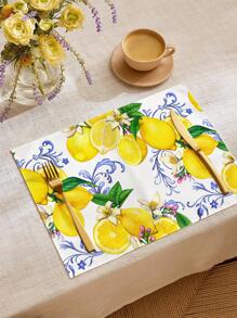 1入組檸檬圖案餐墊 - 彩色 - 查看 3