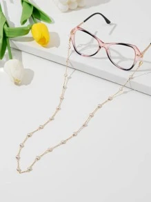 1 Phụ Nữ Ngọc Trai Giả Trang Trí Chuỗi Kính Thời Trang Cho Cuộc Sống Hàng Ngày - trắng - Xem 1