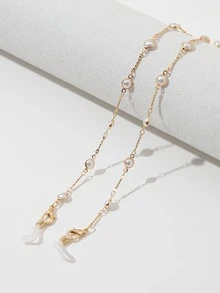 1 Phụ Nữ Ngọc Trai Giả Trang Trí Chuỗi Kính Thời Trang Cho Cuộc Sống Hàng Ngày - trắng - Xem 3