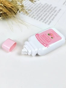 1 pièce Ruban correcteur rose mignon en forme de bouteille de lait, fourniture de bureau et scolaire créative et portable pour les étudiants