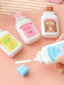 1 pièce Ruban correcteur rose mignon en forme de bouteille de lait, fourniture de bureau et scolaire créative et portable pour les étudiants