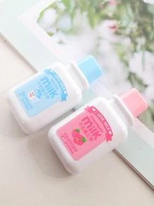 1 pièce Ruban correcteur rose mignon en forme de bouteille de lait, fourniture de bureau et scolaire créative et portable pour les étudiants