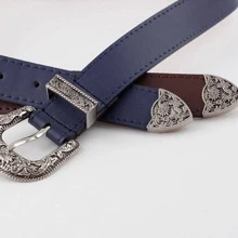 Thắt lưng khóa phương Tây - Màu xanh hải quân - Xem 3