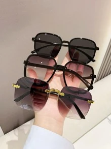 3副女式方框波西米亞風時尚眼鏡，夏季 - 黑色 - 查看 1