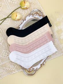 4對女嬰蝴蝶結裝飾防蚊襪 - 彩色 - 查看 2