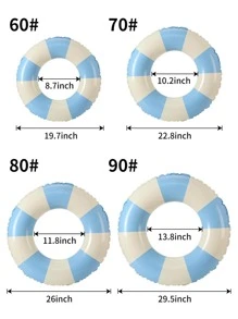 1件装充气复古条纹游泳圈加厚腋下浮圈救生圈户外海滩必备提升夏日水上乐趣体验！ - 淺藍色 - 查看 6