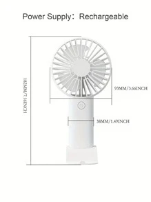 1 pièce Ventilateur de bureau rechargeable 300 mAh GS-02, portable