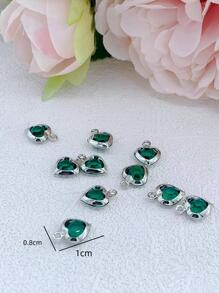 10pcs/Set Fashionable Glass Rhinestone Decor Heart DIY Pendant For Women For Jewelry Making Valentines