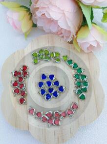 10入組/套時尚玻璃水鑽裝飾心DIY吊墜適合女士適用於珠寶製作