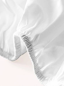 1pc Skin-Friendly Breathable Solid Color Bed Cover, Minimalist Modern Fitted Sheet For Large Mattress, Bedroom Bedspread, Pink Bedding Set, White Bedding, Black Twin Bedding Set, Multicolor Oversized Bedding Set (Excluding Pillows And Pillow Cover) - White - View 5