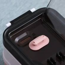 1入組字母圖案不銹鋼飯盒帶刀具 - 粉色 - 查看 5