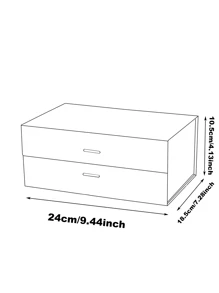 1pc Bow Decor Solid Color Gift Box - Pink - View 3