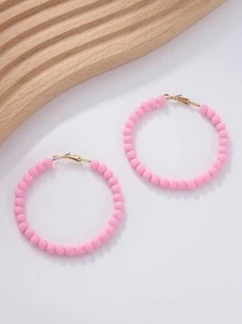 波西米亞串珠圓耳環適合女士日常裝飾 - 彩色 - 查看 4