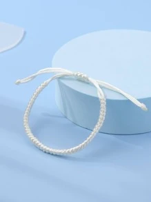 1 Dây May Mắn Bện Vòng Tay Bộ Quà Tặng Cho Bạn Bè/Cặp Đôi, Phụ Kiện Nữ Nhiều Món Bán Buôn Vòng Tay - Màu be - Xem 7