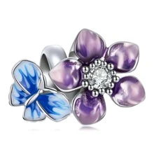 WOSTU Flower Sterling Silver DIY Bead - Silver - View 2