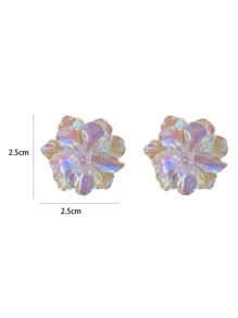 1對時尚花耳釘適合女士日常裝飾