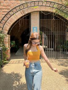 Women Tank Tops & Camis - Yellow - View 3