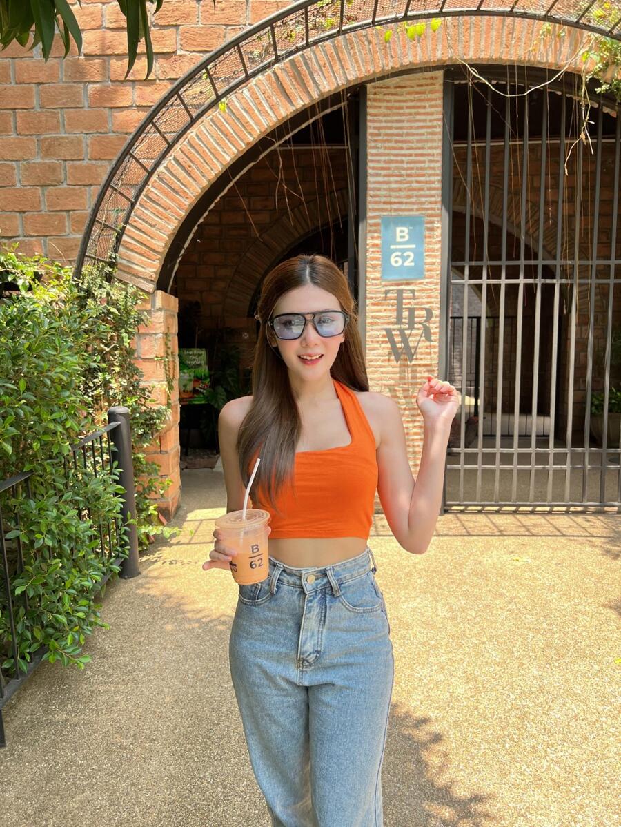 Women Tank Tops & Camis - Orange - View 1