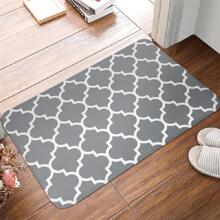 1pc Home Kitchen Anti-slip Mat, Fatigue-proof Tiger-print Pvc Velvet Step Mat, Non-stick, Easy To Clean - Grey - View 5