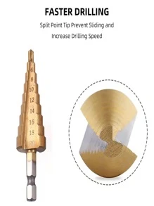 3pcs/set Carbon Steel Drill Bit, Modern Gold Drill Bit For DIY - Gold - View 2