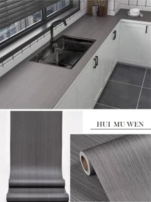 1卷木紋圖案廚房貼紙 - 灰色 - 查看 8