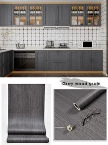 1卷木紋圖案廚房貼紙 - 灰色 - 查看 7