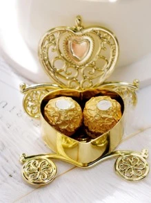 Hộp gói quà thiết kế trái tim 1pc - Vàng - Xem 4