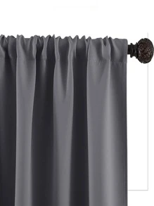 Panel única Cortina opaca unicolor - Gris - Ver 5