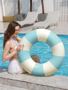 1pc Inflatable Swimming Pool Float Vintage Striped Swimming Ring, Thick Underarm Ring Life Buoy, Outdoor Beach Essential To Increase Your Summer Water Fun Experience!