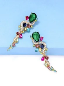 juran Rhinestone Decor Drop Earrings - Multicolor - View 4