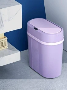 1入組塑料感應自動開關垃圾桶，需要兩節AA電池 - 粉色 - 查看 4