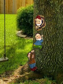 QYeah 1入組小矮人形狀裝飾花園裝飾用品 - 彩色 - 查看 2