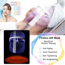 1pc Led Facial Mask Light Therapy Electronic Beauty Instruments , PDT Photon 7 Color LED Mask Skin Rejuvenation Therapy Face Anti Aging Skin Tightening Wrinkles For Home - White - View 5