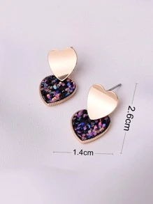 1 Pair Minimalist Small Random Heart Shaped Stud Earrings, Suitable For Daily Wear For Women (Small Size) Valentines,Mom,Mother,Mother's Day,Gift - Multicolor - View 5