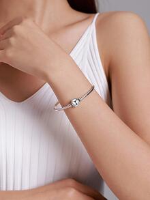 Ball Decor Sterling Silver Bangle - Silver - View 2