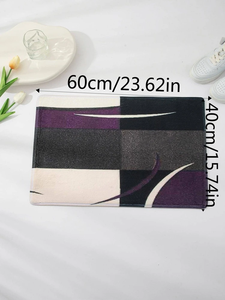 พรมห้องน้ำ 1 ผืน ลายเรขาคณิต พรมห้องน้ำ โมเดิร์น โพลีเอสเตอร์ ซับน้ำได้ดี สำหรับ ห้องน้ำ - มัลติคัลเลอร์ - ดู 4