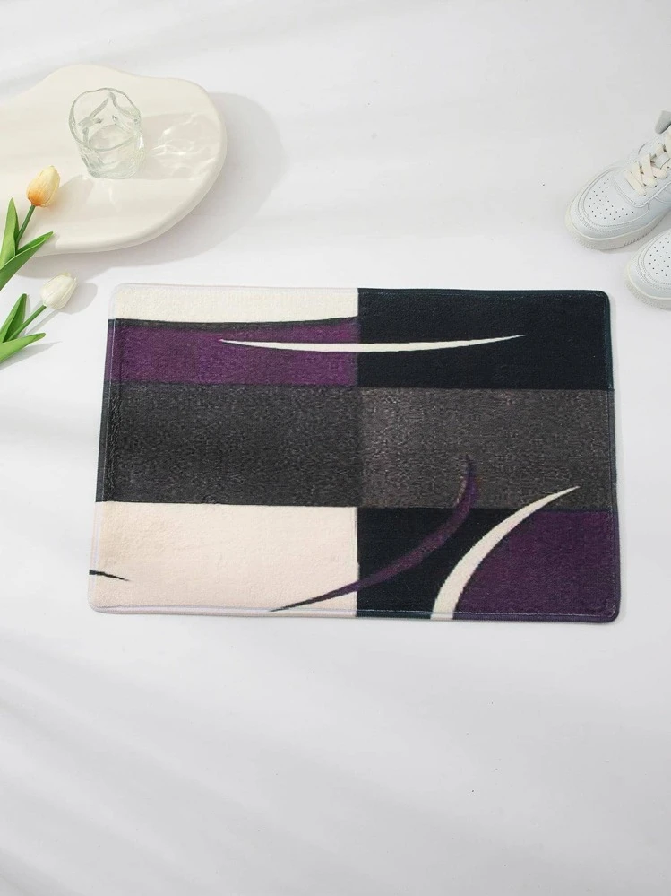 พรมห้องน้ำ 1 ผืน ลายเรขาคณิต พรมห้องน้ำ โมเดิร์น โพลีเอสเตอร์ ซับน้ำได้ดี สำหรับ ห้องน้ำ - มัลติคัลเลอร์ - ดู 2