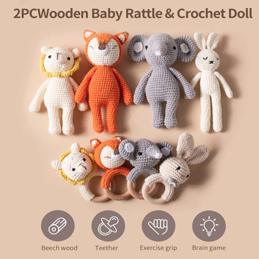 Samonyed Crochet Baby Toys Stuffed Animals for Babies Elephant Crochet