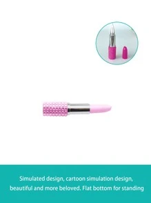 Son Môi Hình Bút Bi Sáng Tạo Di Động Bút Vẽ Cho Thủ Công DIY Tay Tài Khoản Trang Trí - Hồng - Xem 4