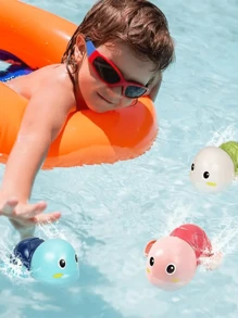 1入組烏龜沐浴玩具幼兒玩具發條游泳漂浮水上玩具可愛小烏龜發條浴缸玩具適合幼兒兒童玩具