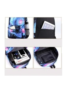 Mochilas De 3 Piezas De Cristiano Ronaldo Para Niños Y Niñas - Azul Marino - Ver 3