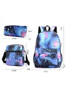 Mochilas De 3 Piezas De Cristiano Ronaldo Para Niños Y Niñas - Azul Marino - Ver 2