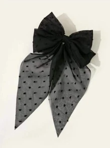 Bow Decor Hair Clip Elegant Valentine's Day Valentines Claw Clips Hair Claws Hair Barrettes, School Stuff, Hair Accessories, Head Accessories, Hair Accessories For Women - Black - View 2