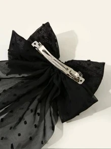 Bow Decor Hair Clip Elegant Valentine's Day Valentines Claw Clips Hair Claws Hair Barrettes, School Stuff, Hair Accessories, Head Accessories, Hair Accessories For Women - Black - View 3