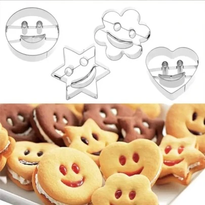 4pcs Stainless Steel Cookie Mold, Valentine's Day Party, Home Decor, Home Gifts