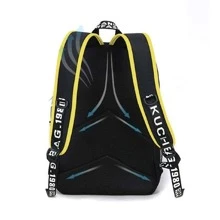 极简主义轻质图案夜光背包或单肩包，防水涤纶面料，可调节肩带，适合校园、大学、学校、男士 -（所有肩带均有随机印花） - 黑色 - 查看 4